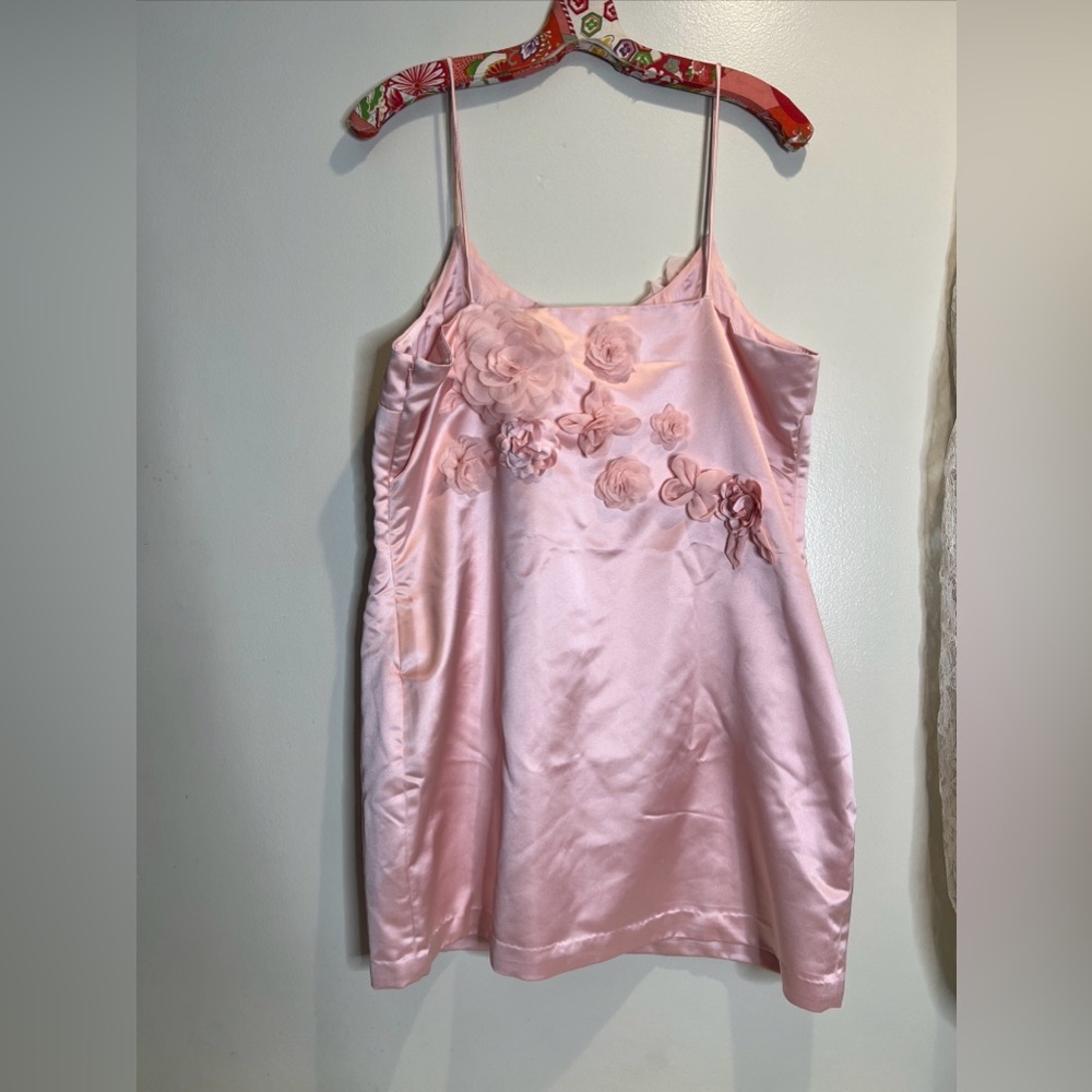 Free People LoveShackFancy Mensa 3D Cascading Rosette Satin Mini Dress - Picture 8 of 8